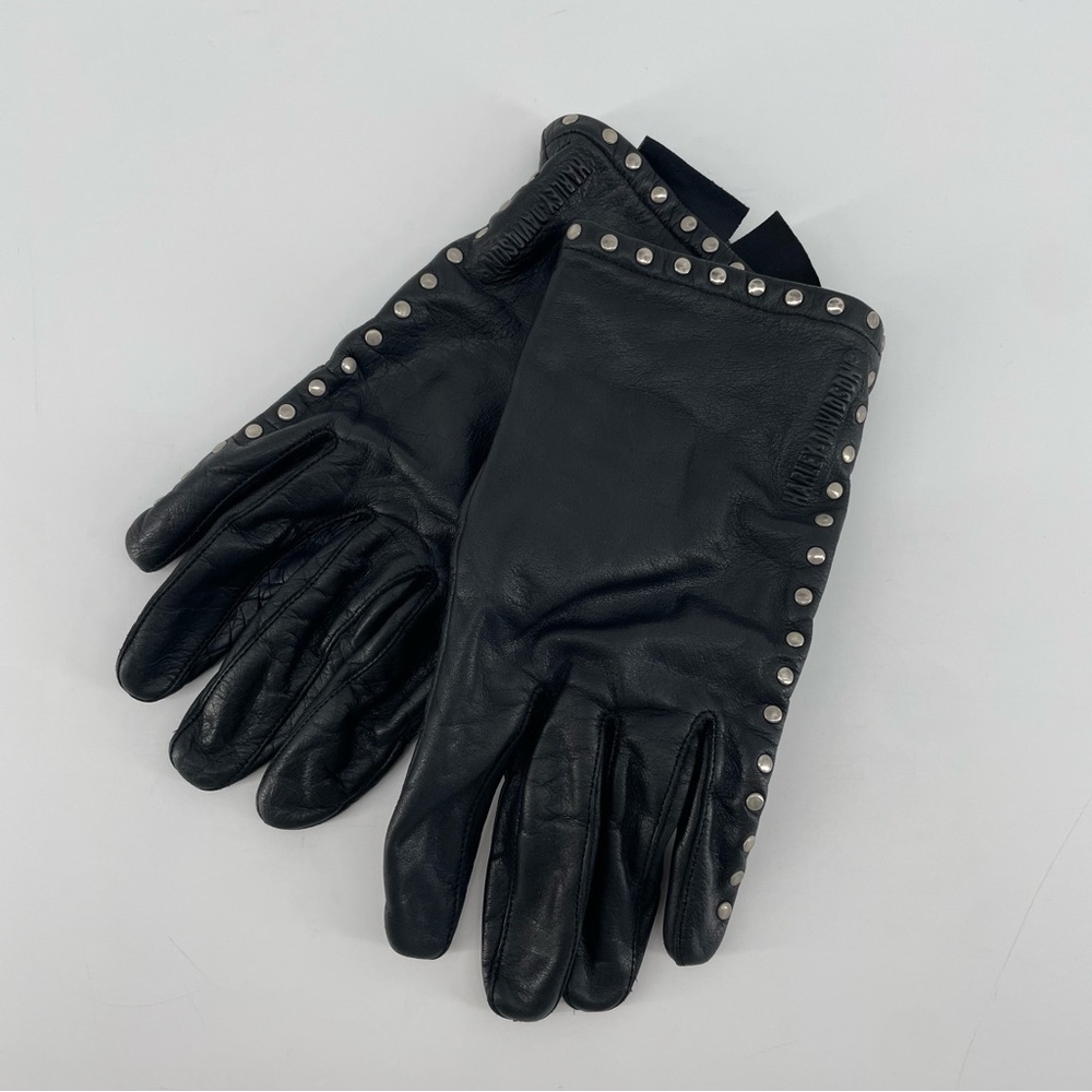 Harley Davidson Women’s Leather Gloves Black Studded XL